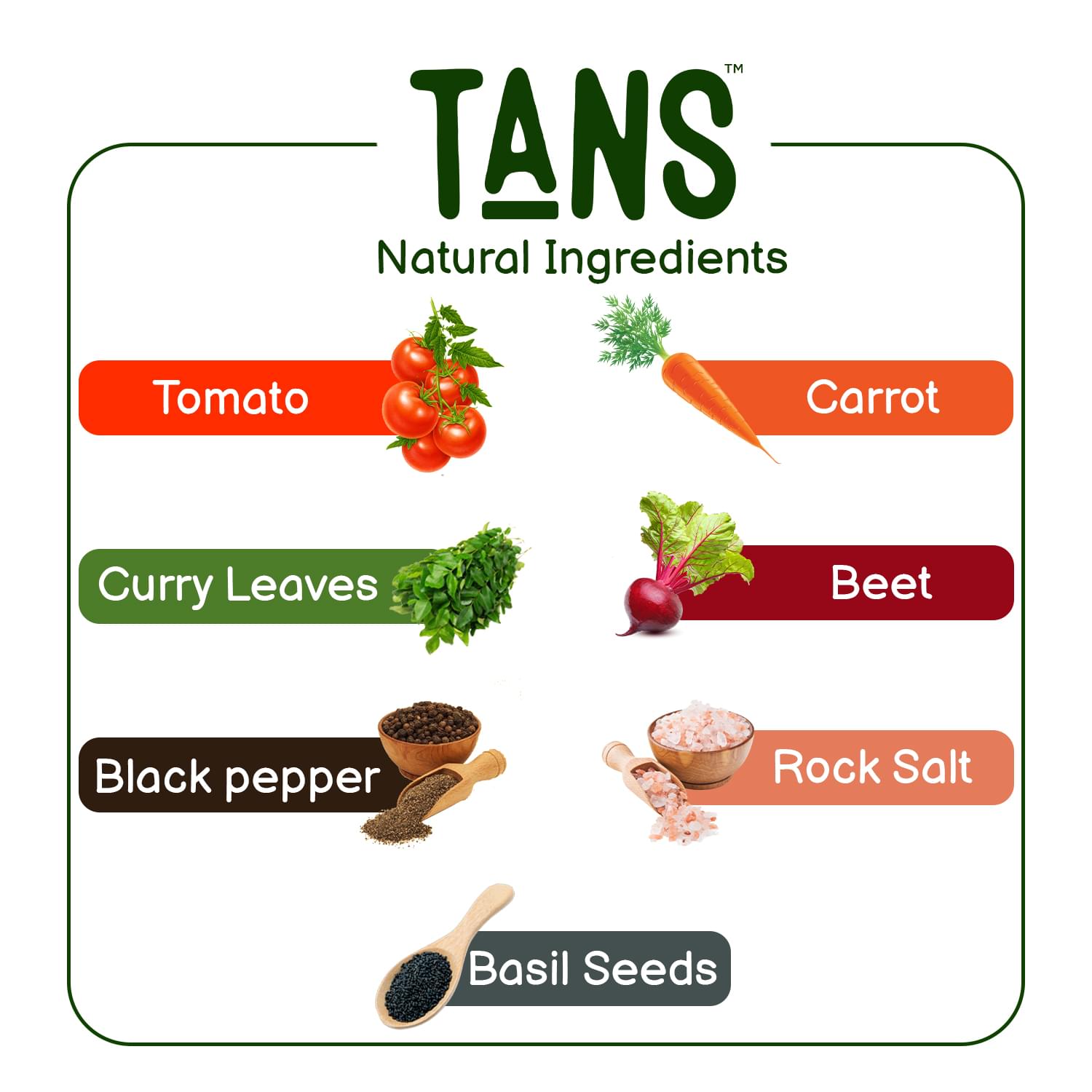 TANS NI rawblends focusing on packaging.